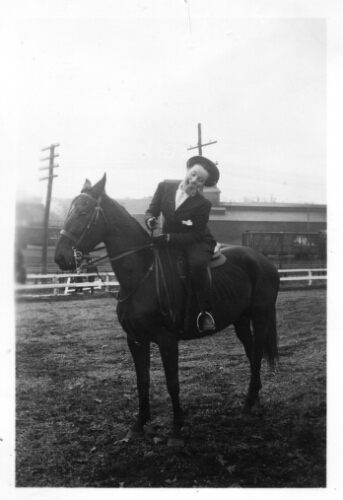 3.7.9: Bettie Stovall, Doughnut Contest, Horse Show, December 10, 1938