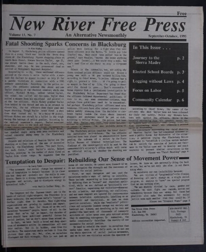 New River Free Press, September 1995