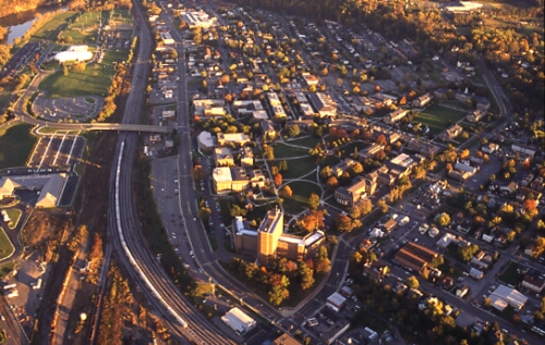Aerial photograph of Radford University campus, Fall 1995.