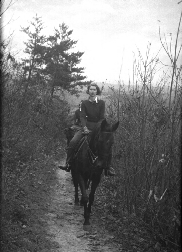 3.18.1-4: Radford College students riding in the New River Valley, c. 1936-38