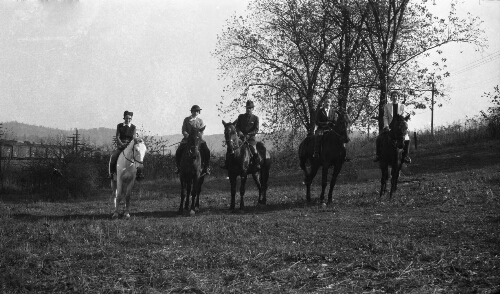 7.5.2: Ruth Ann Walker, Mrs. Thompson, Mr. Epperly, Anna Williamson, Glendora Ellison, riding near Radford