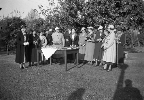 3.9.3: Town group and mothers at the Mothers Day Party, May 1937, given by the Orientation Classs