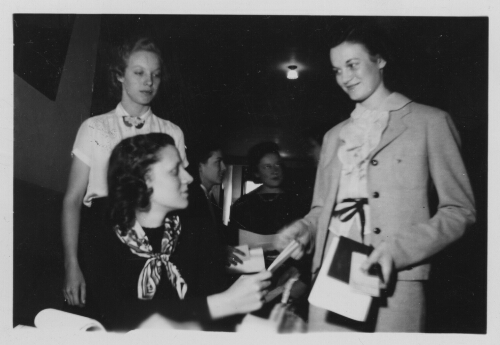 7.10.9: Registration Day - Dean's Office. Jessie Cox, Margaret Mosely, and Kathleen Wampler, September 1939