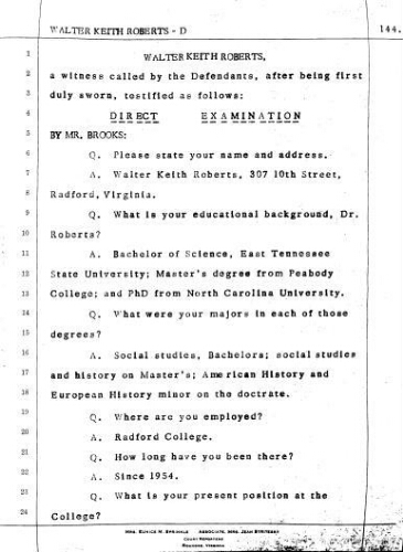 5.8_Testimony of Walter Keith Roberts in the case Jervey vs. Martin on February 25, 1972