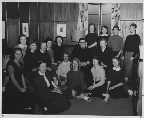 4.9.4: Newman Club photo for the Beehive (student yearbook), 1958