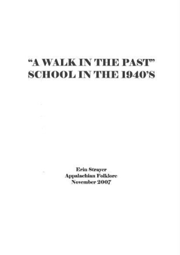 A Walk in the Past: School in the 1940s