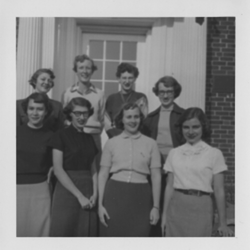 6.1.16: Unidentified students on campus, 1950s