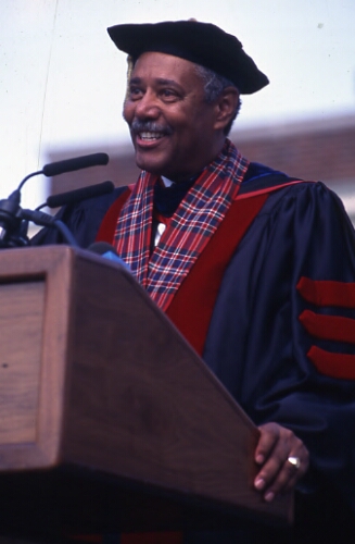 Dr. Douglas Covington at his inauguration, 1995