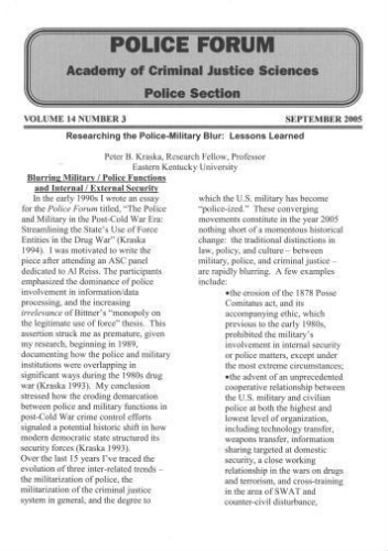 Police Forum, Vol.14  No.3