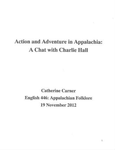 Action and Adventure in Appalachia: A Conversation with Charlie Hall