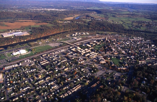 Aerial photograph of Radford City, Fall 1995