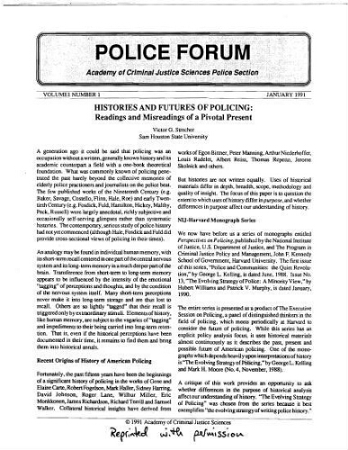Police Forum, Vol.1  No.1