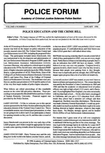 Police Forum, Vol.6  No.1