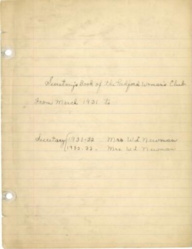 Regular Club Minutes, 1931-1932