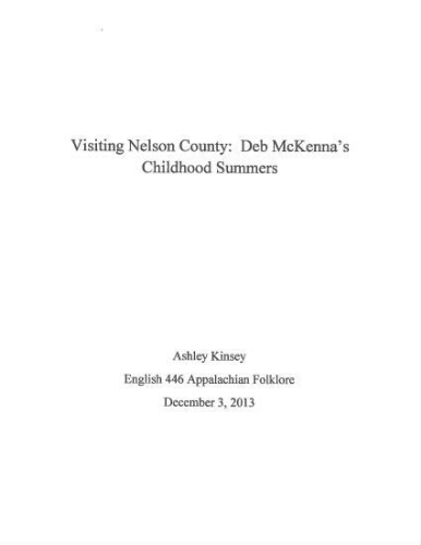 Visiting Nelson County: Deb McKenna's Childhood Summers