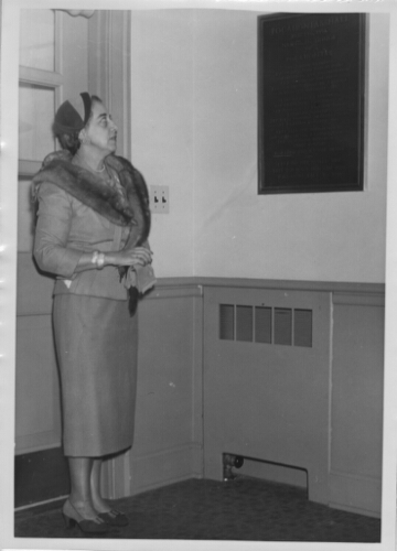 Ruth B. Painter, speaker at Pocahontas Dedication, 1956