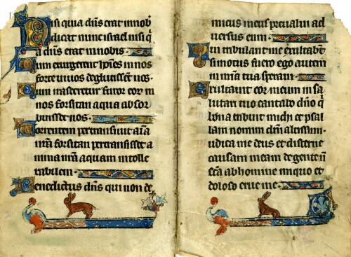 14th Century Psalter-Hours Leaves