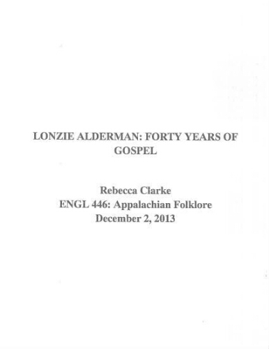 Lonzie  Alderman: Forty Years of Gospel