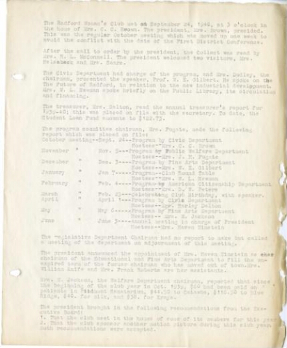 Regular Club Minutes, 1940-1941