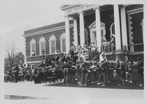 1.35.8: Band in front of McConnell Library