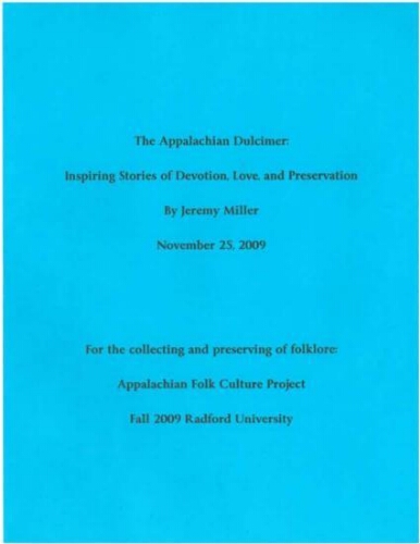 The Appalachian Dulcimer: Inspiring Stories of Devotion, Love, and Preservation
