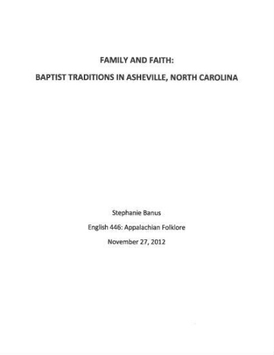 Family and Faith: Baptist Traditions in Asheville, North Carolina