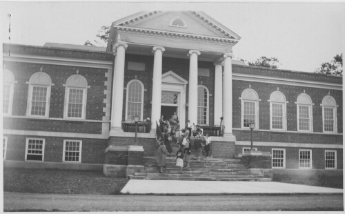 1.4.2: Students in front of McConnell Library