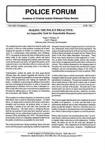 Police Forum, Vol.2  No.2