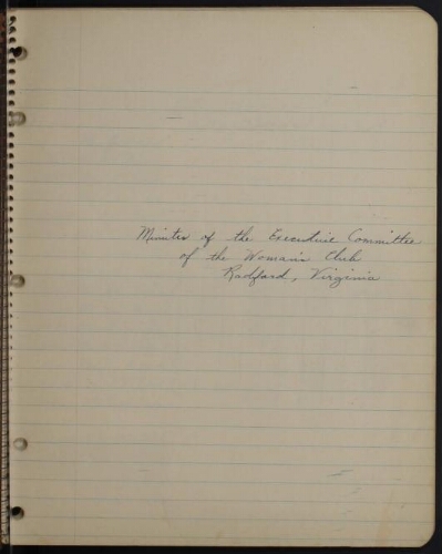Minutes of the Executive Committee 1947-1948