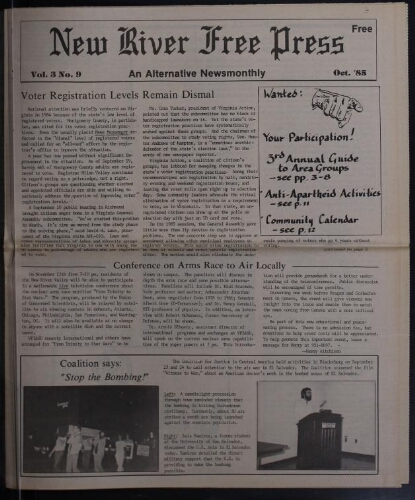 New River Free Press, October 1985