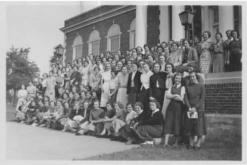 1.29.9: Students in front of McConnell Library