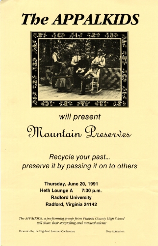 The Appalkids will present Mountain Preserves