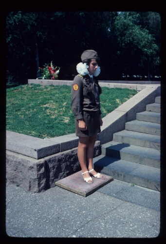 Young Female Honor Guard At Obelisk to the Red Tsaritsyn (Now Volgograd, USSR) in Volgograd