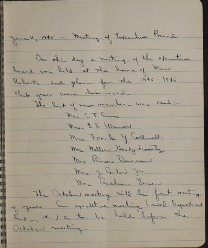 Executive Board Minutes, 1945-1946