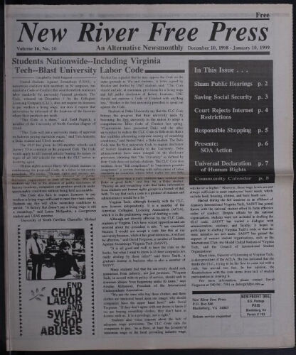 New River Free Press, December 1998