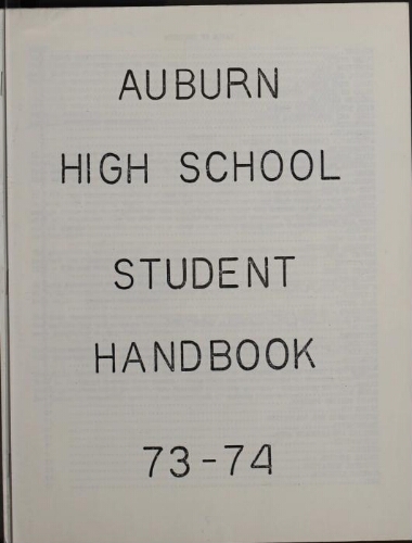 Auburn High School Student Handbook