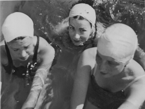 1.40.1: Swimming - Summer 1938: Dorothy Coulthard, Tommy Eakin, Mildred Aker