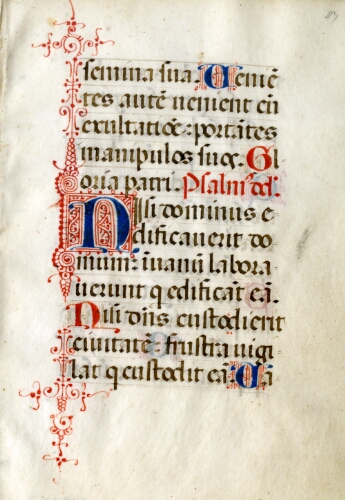 Illuminated manuscript leaf on vellum from a Book of Hours