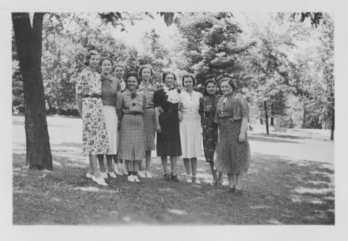 1.27.1: Heth House Students with Miss Stephenons and Miss Snyder, Summer 1938