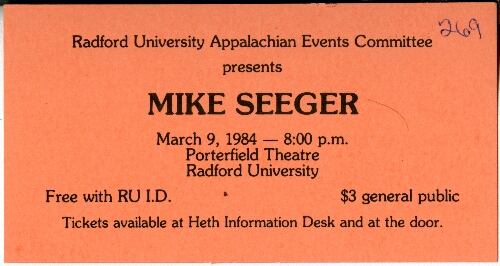Mike Seeger Ticket