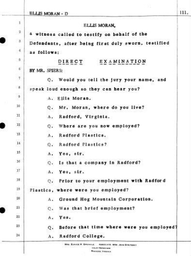 5.5_Testimony of Ellis Moran in the case Jervey vs. Martin on February 25, 1972
