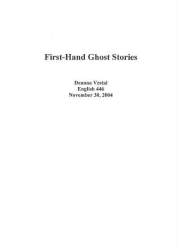 First-Hand Ghost Stories