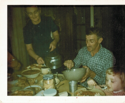 Cordle family dinner at home in the Mill Creek area of Raven, Virginia