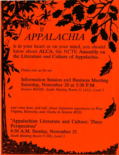 ALCA Assembly on Literature and Culture of Appalachia