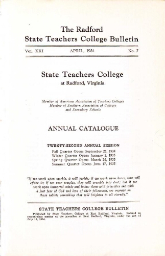 Home Economics Curricula, 1934