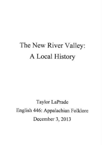 The New River Valley: A Local History
