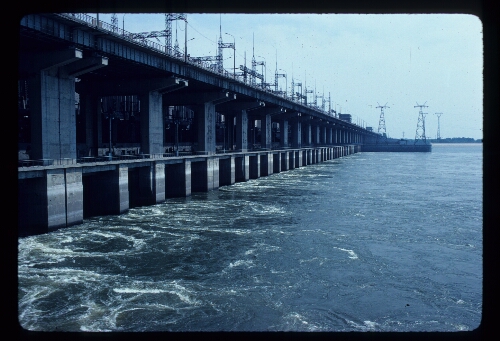 Volzhskaya Power Station & Dam on Volga Near Volgograd, USSR--1 1/2 Times Size of Aswan