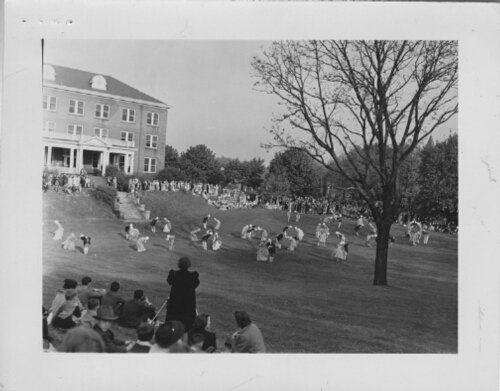 May Day in Sunken Garden in front of Madame Russell Hall