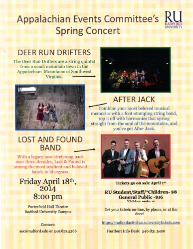 Appalachian Events Committee's Spring Concert