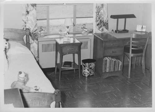 Interior of dorm room, 1965-57